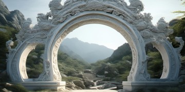 临汾景区汉白玉牌坊究竟位于何处？