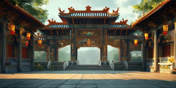 什么景点牌坊上写着忠义？