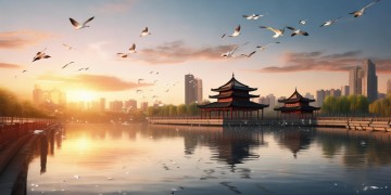 咸阳湖有著名的哪些景点？