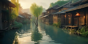 水乡歌一课赞美了什么？