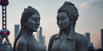 上海那对著名的男女雕像景点究竟叫什么名字？