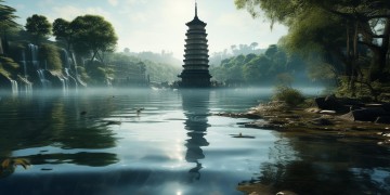 有塔有水是什么景点？