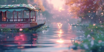 六月船歌写了什么情景？