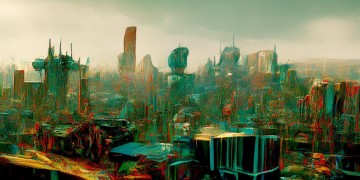 AI豆包绘画的城市风景，能否超越人类的艺术创造力？