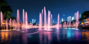 眉山喷泉夜景究竟在哪里好玩？