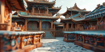 sdai古风建筑模型，传承与创新的艺术结晶？