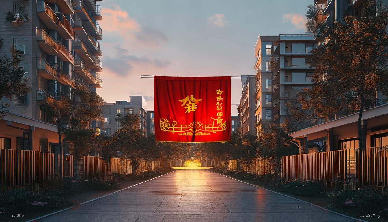 物业小区挂锦旗违法吗？