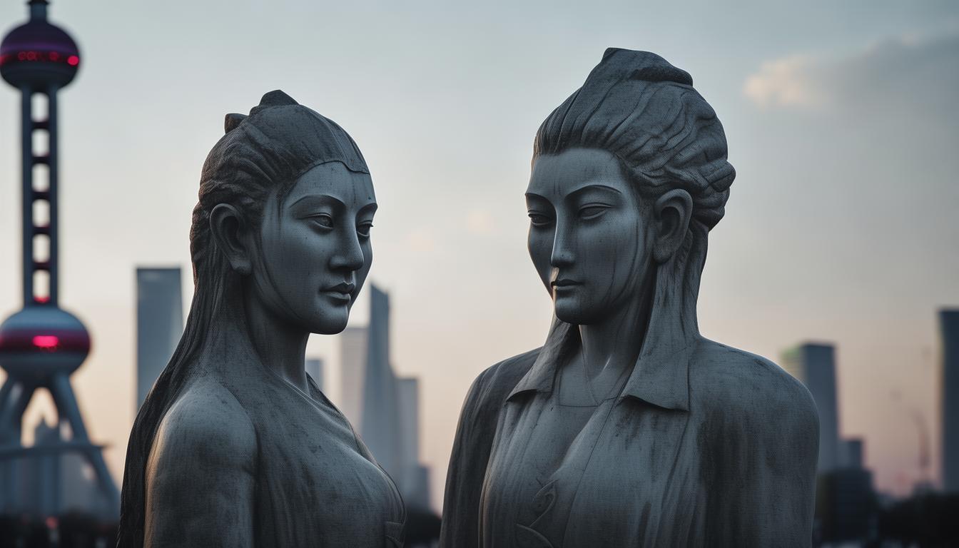 上海那对著名的男女雕像景点究竟叫什么名字？