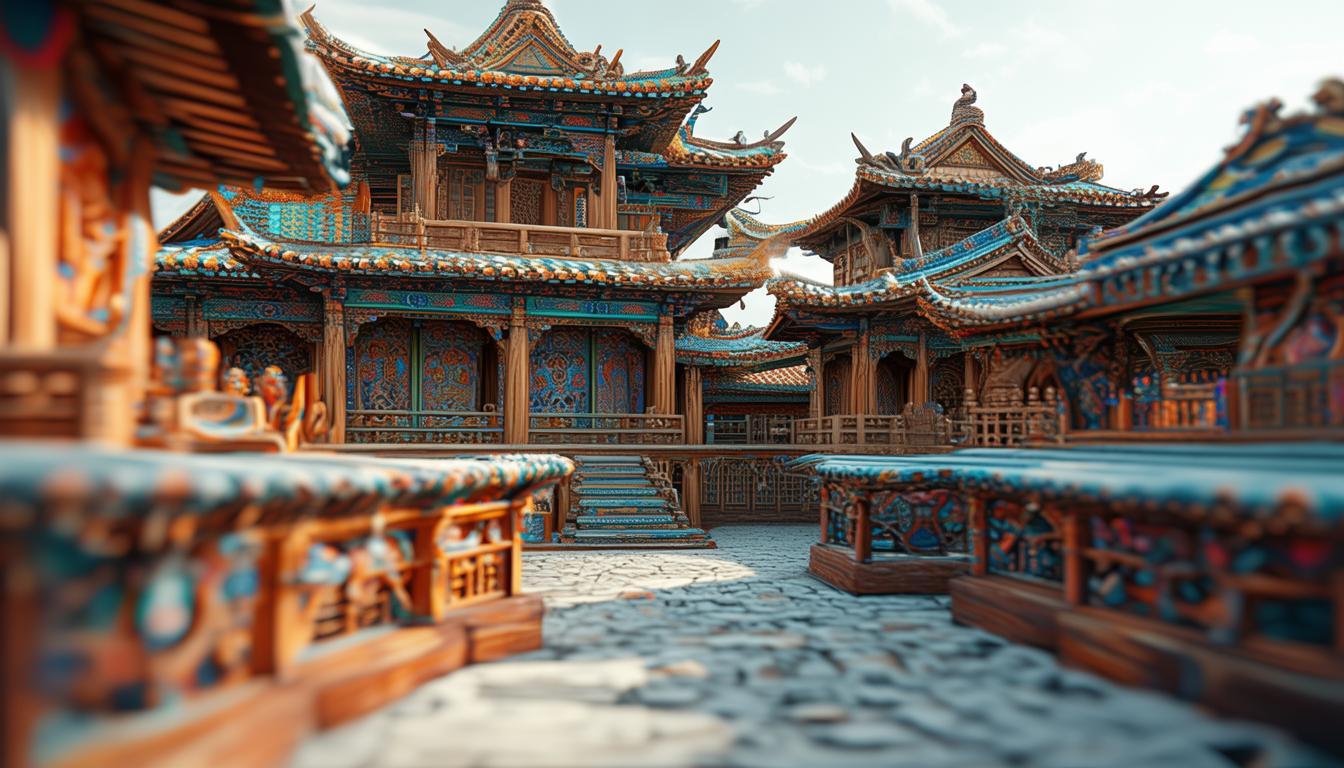 sdai古风建筑模型，传承与创新的艺术结晶？