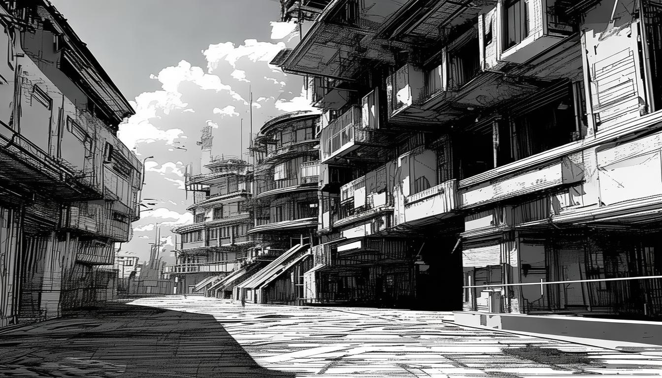 建筑AI模型能否完美融入日漫黑白风格？
